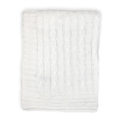 Baby Mode Signature blanc classique câble tricot couverture en tricot