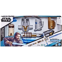 Star Wars Lightsaber Forge Obi-Wan Kenobi Jedi Master Set, Electronic Extendable Blue Lightsaber Toy - R Exclusive