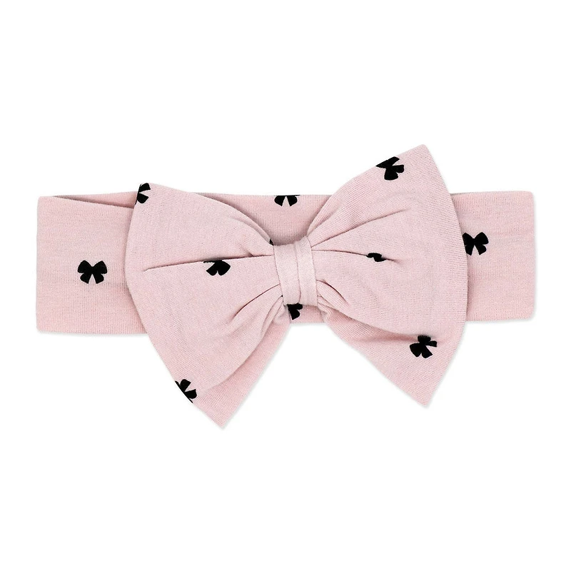 Baby Mode 3 Piece Legging and Headband Set: Pink Bow 3M