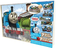 7 casse-têtes en bois + boîte en bois Thomas et ses amis