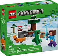 LEGO Minecraft L'Aventure de Steve dans la Taïga, Produit de Jeux Vidéo à Collectionner, Cadeau pour Joueur 21583