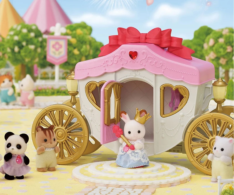 Carrosse royal de Calico Critters, ensemble de jeu pour maison de poupée avec véhicule et accessoires