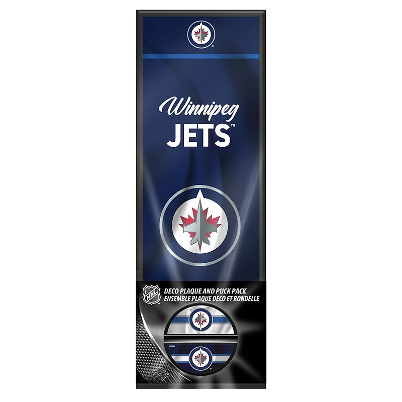 Emballage de Plaque décorative et porte-rondelle des Jets de Winnipeg de la LNH