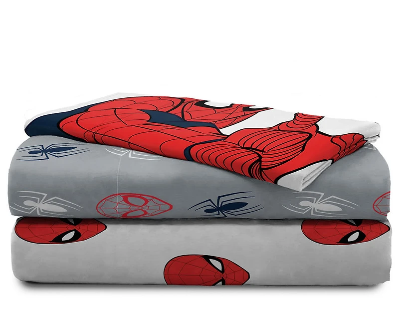 Marvel Spider-Man 3-Piece Twin Sheet Set, 100% Polyester