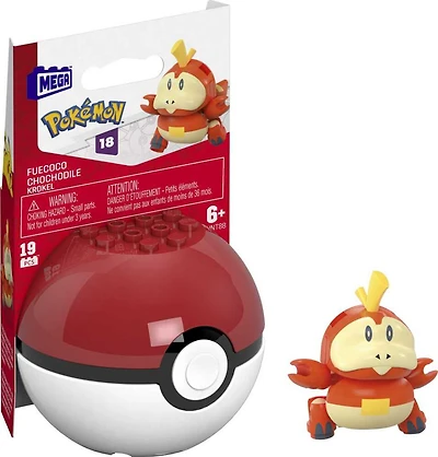 MEGA - Pokémon - Figurine articulée - Chochodile, Pokéball (19 pièces)