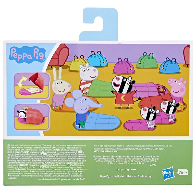 Peppa Pig, coffret Soirée pyjama de Peppa, 2 figurines et 3 accessoires thématiques, jouet préscolaire