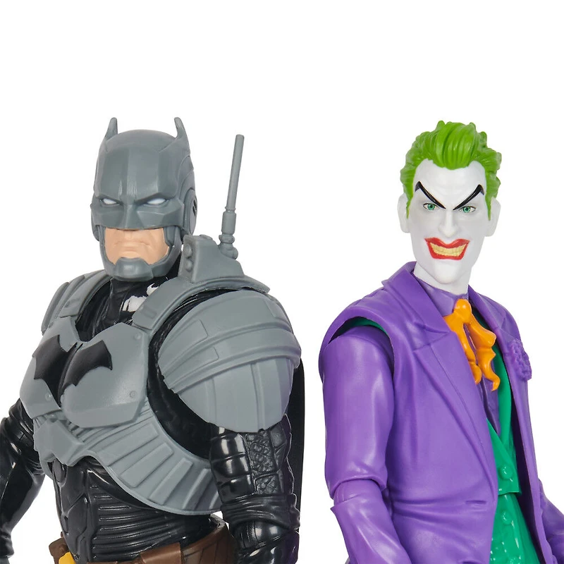 DC Comics, Batman Adventures, Batman vs The Joker, Coffret de 2 figurines articulées, 12 accessoires d'armure, jouet de super-héros de 30 cm