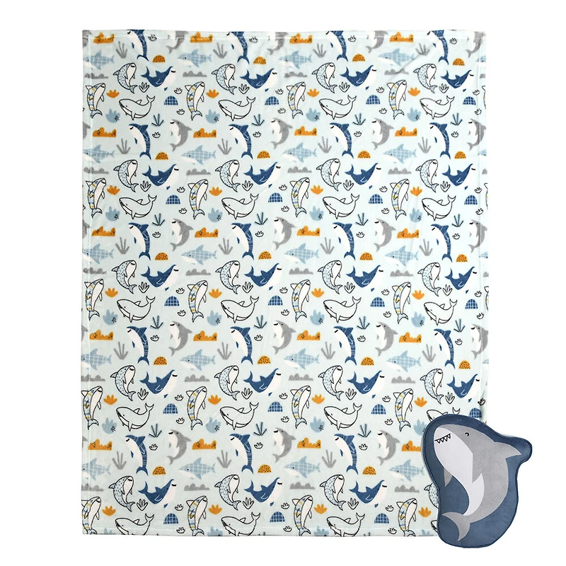 Ensemble de couverture et oreiller de requin