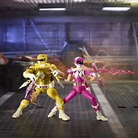 Power Rangers X Teenage Mutant Ninja Turtle figurines Morphed Michelangelo Ranger jaune et April O'Neil