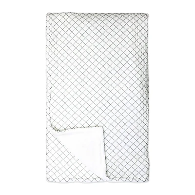 Baby Mode Signature Couverture en mousseline et peluche : grille de sauge