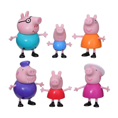Peppa Pig Peppa's Adventures Peppa's Family Figure 6-Pack Toy, 6 Family Figures in Their Iconic Outfits, Ages 3 and up
