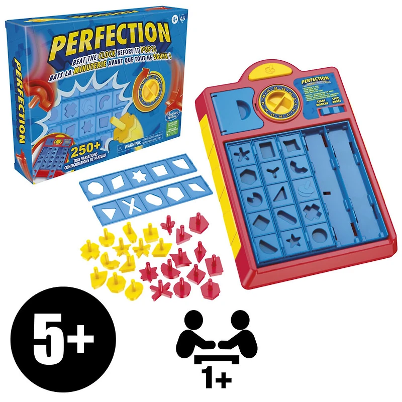 Jeu pour enfants Perfection, jeu sautant, plus de 250 combinaisons possibles sur le plateau
