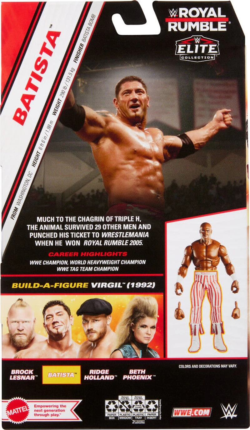 WWE - Collection Elite - Royal Rumble - Figurine articulée - Batista