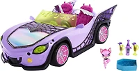 Monster High Toy Car, Ghoul Mobile with Pet and Cooler Accessories