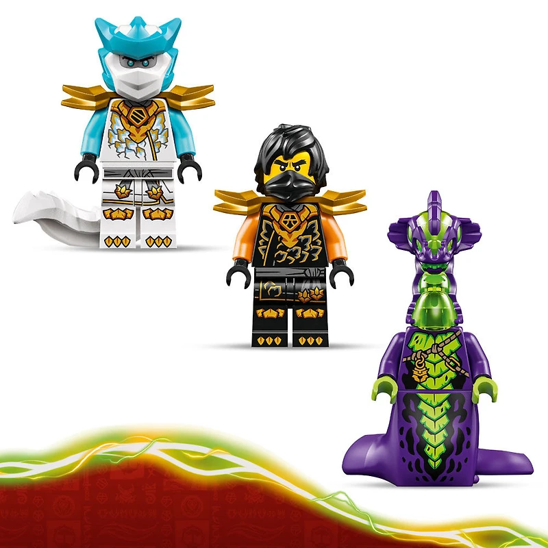 LEGO NINJAGO Le Robot de Mission de Cole contre Zane Dragon, Jouet Ninja, Ensemble de Jeu avec 3 Figurines 71854