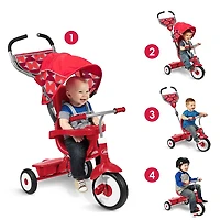 Radio Flyer - Tricycle de luxe 4-en-1 “Promenade 'N Trike” - Rouge - Notre exclusivité