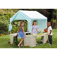 Maisonnette de jeu de rôle de jardin Little Tikes avec cuisine factice, jardin et auvent