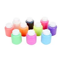 10 pots de peinture lavable, couleurs néons