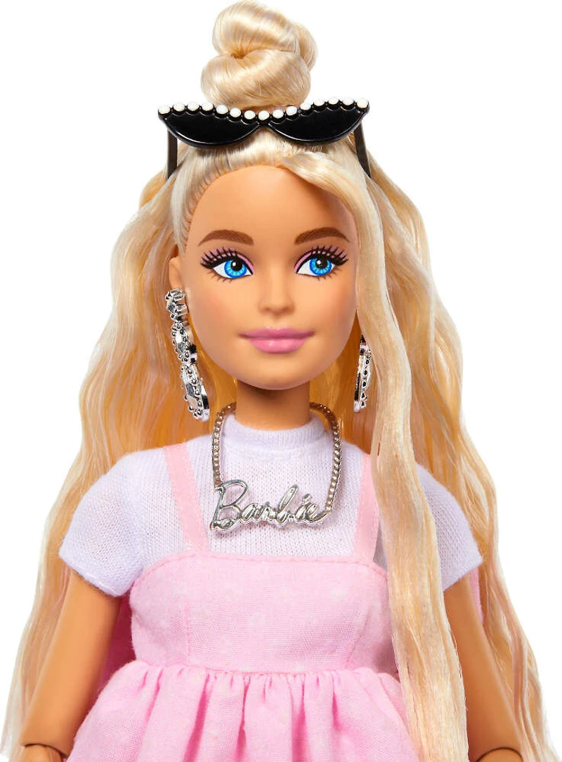 Barbie Deluxe Style Doll #3 in Pastel Pink Barbiecore Dress with Oversized Bow, Blond Hair