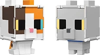 Minecraft Flippin' Figs Figures Collection Calico Cat + British Shorthair Cat