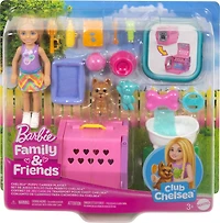 Barbie Chelsea Puppy Carrier Playset, Small Doll and Dog Carrier with Puppy Accessories