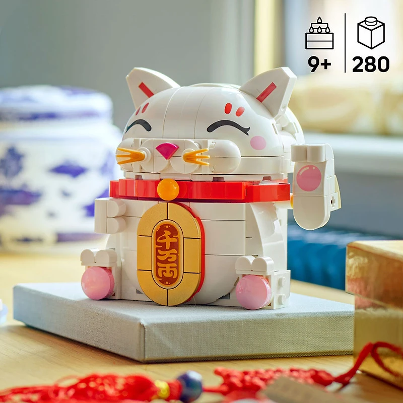 LEGO Lucky Cat Building Toy for Girls & Boys - Spring Festival Decoration for Kids, Ages 9+ - 40813