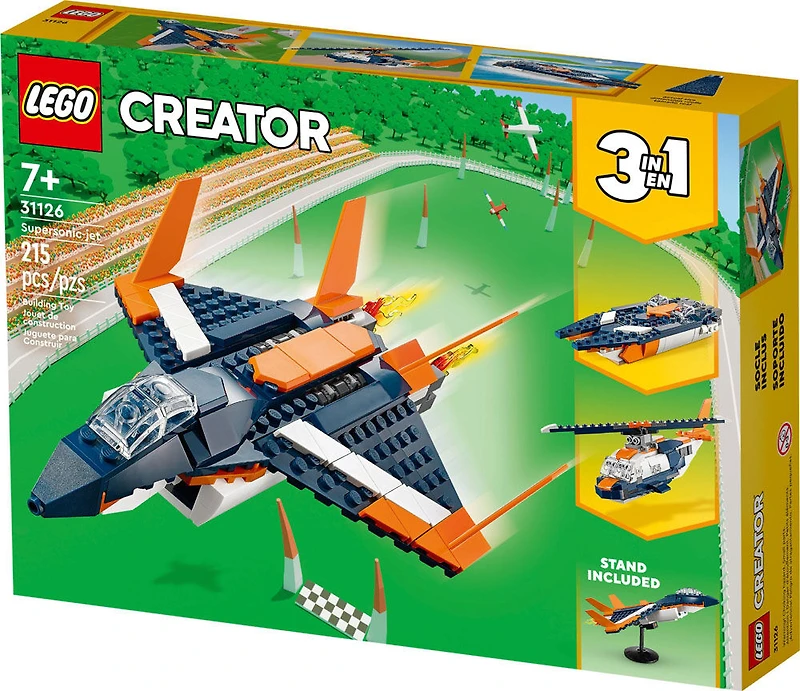 LEGO Creator 3in1 Supersonic-jet 31126 Building Kit (215 Pieces)