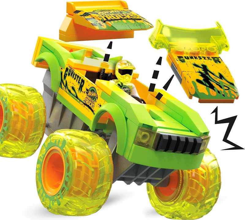 MEGA Hot Wheels Smash and Crash Gunkster Monster Truck Building Toy with 1 Figure (84 Pieces)