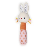 Baby GUND, Hochet en peluche lapin Tinkle Crinkle pour stimulation sensorielle, 14 cm
