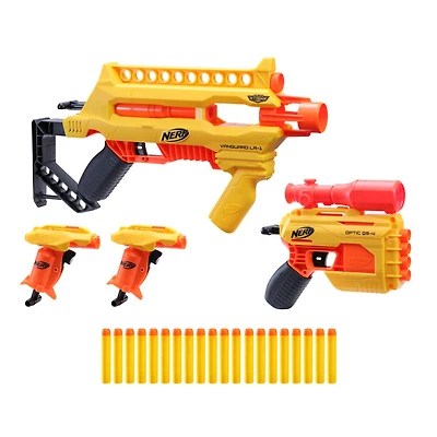 Nerf Alpha Strike, Kit d'infanterie, incluant 4 blasters et 20 fléchettes Nerf Elite officielle - Notre exclusivité