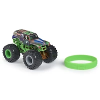 Monster Jam, Monster truck Grave Digger officiel, véhicule en métal moulé, série Wreckless Trucks, échelle 1:64