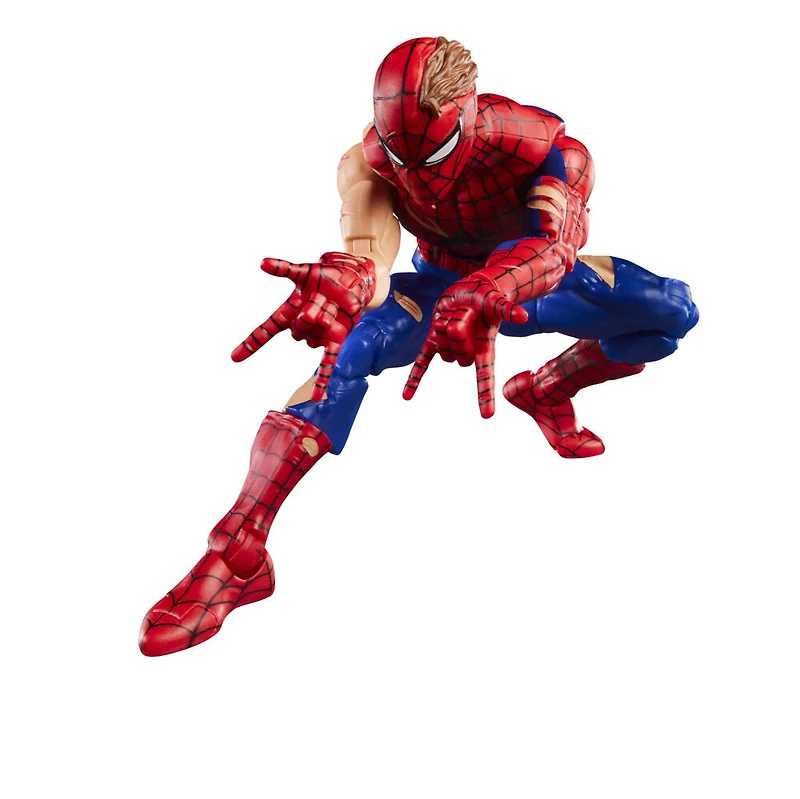 Marvel Legends Series Magic: The Gathering, figurine Spider-Man endommagé au combat avec carte premium exclusive