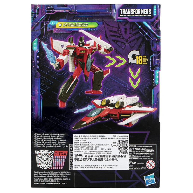 Transformers Generations Legacy, figurine Armada Universe Starscream classe Voyageur, 17,5 cm