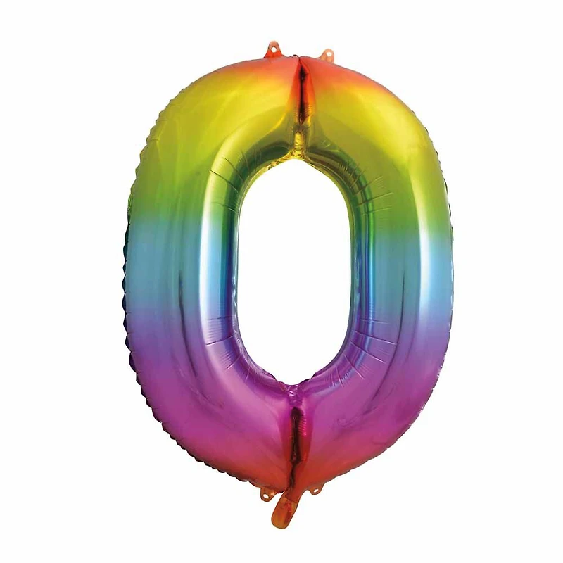 Ballon en aluminium en forme de nombre arc-en-ciel 34