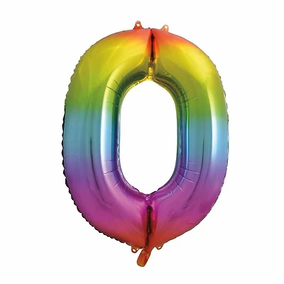 Ballon en aluminium en forme de nombre arc-en-ciel 34