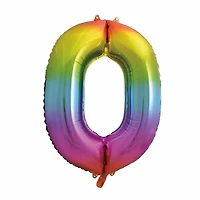 Ballon en aluminium en forme de nombre arc-en-ciel 34