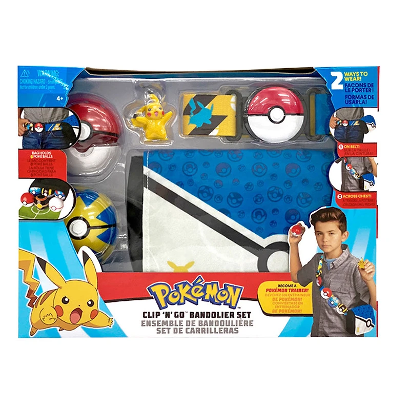 Ensemble de bandoulière Pokémon - Poké Ball, Rapide Ball (Quick Ball) et Pikachu no 6
