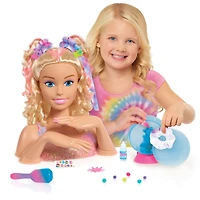Barbie Tie-Dye Deluxe 20-Piece Styling Head, Blonde Hair, Includes 2 Non-Toxic Dye Colors