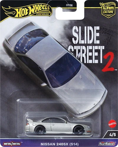 Hot Wheels Premium Car Culture Slide Street Nissan Silvia S14 1:64 Scale Collectible Toy Vehicle