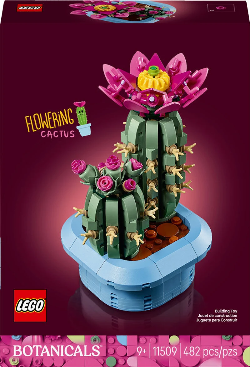 LEGO Botanicals Le Cactus en Fleurs, Décoration Végétale, Jeu de Construction pour les Enfants de 9 Ans et Plus 11509
