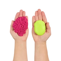 Wonder Factory Never Dry Dough & Sand Starter Set- Lime Green Dough + Pink Sand