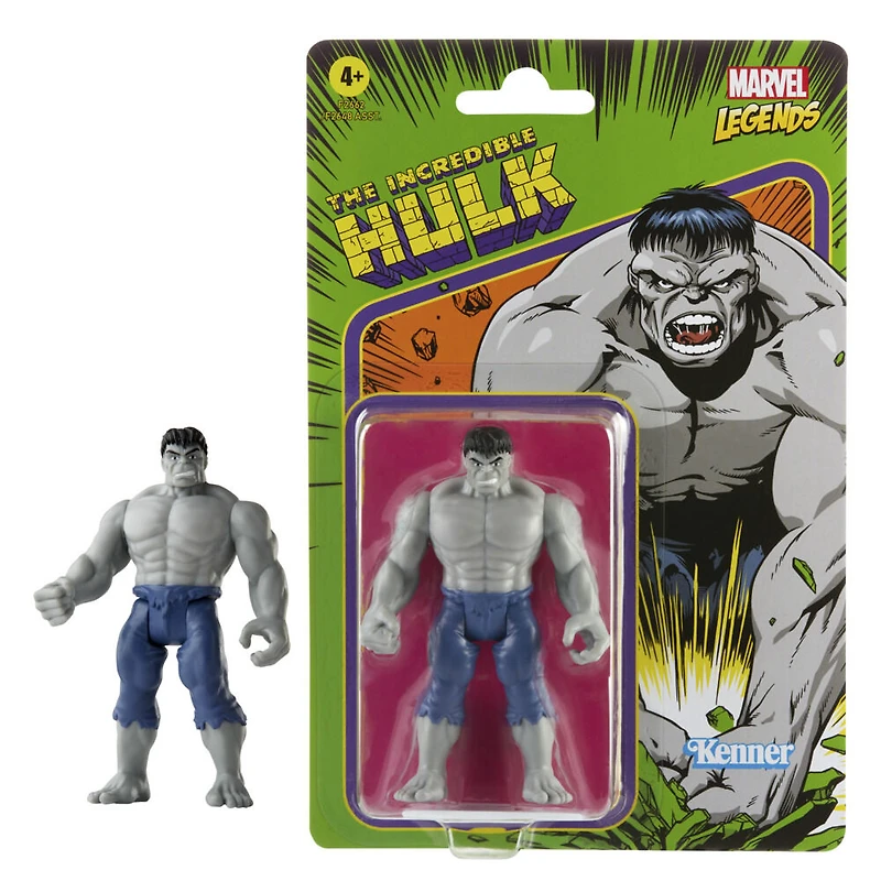 Marvel Legends Series, figurine de collection retro Grey Hulk de 9,5 cm