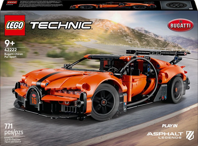 LEGO Technic L'Hypervoiture de Bugatti Chiron Pur Sport, Jouet de Voiture de Course, Cadeau de Véhicule pour Enfants 42222