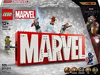 LEGO Marvel: MARVEL Logo & Minifigures Building Toy - Collectible Set for Kids with 5 Minifigures - 76313