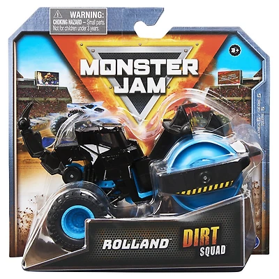 Monster Jam, Monster truck Rolland Dirt Squad Steamroller officiel avec pièces mobiles