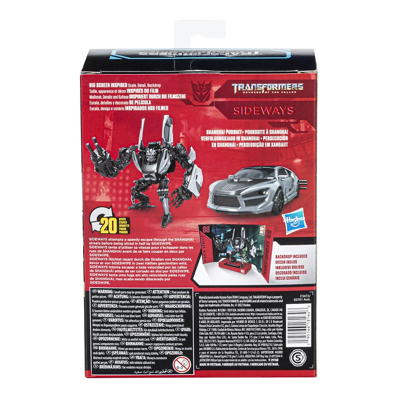 Transformers, Studio Series 88, figurine Sideways classe Deluxe de 11 cm, du film Transformers 2 : La Revanche