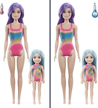 Barbie Doll Color Reveal Gift Set, Tie-Dye Fashion Maker with 2 Barbie Dolls