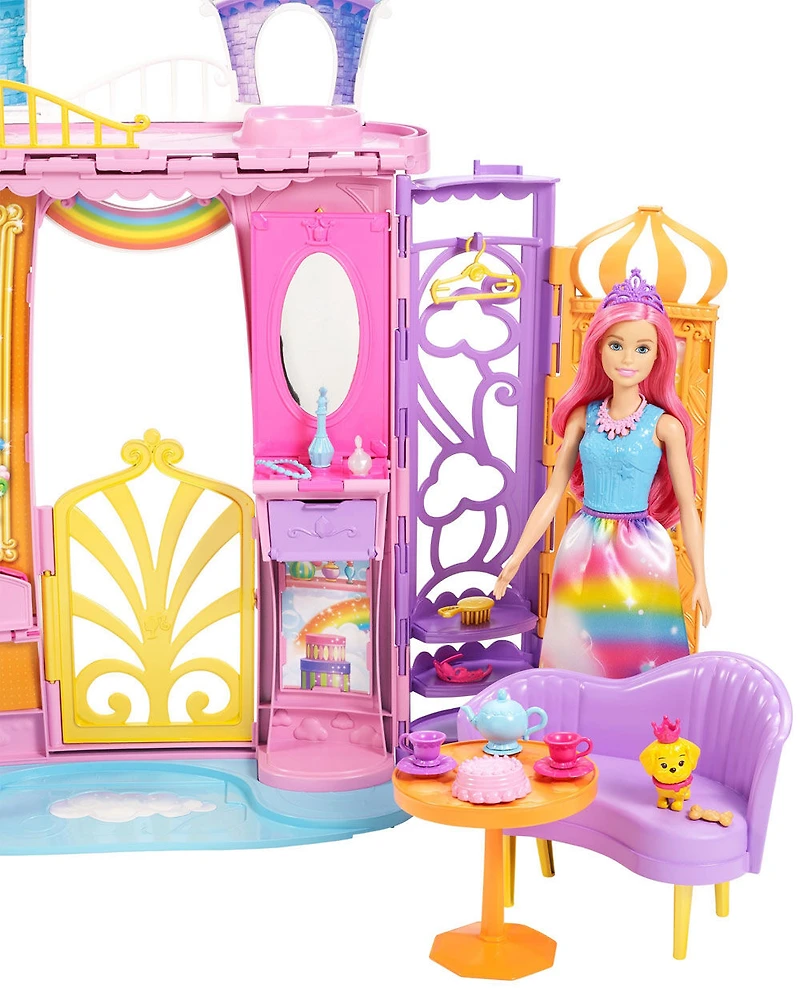 Barbie – Dreamtopia – Château pliable et poupée