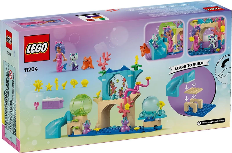 LEGO Gabby et la Maison Magique Les Aventures Aquatiques de Gabby-Sirène, Jouet de Créature Marine, Animaux de l'Océan 11204