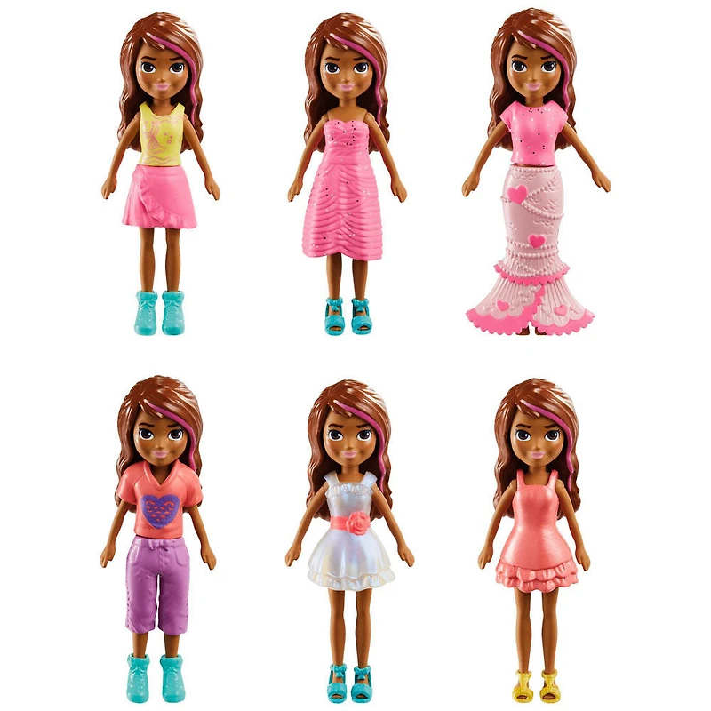 Polly Pocket 2 poupées et 25accessoires Pop Star, phosphorescent